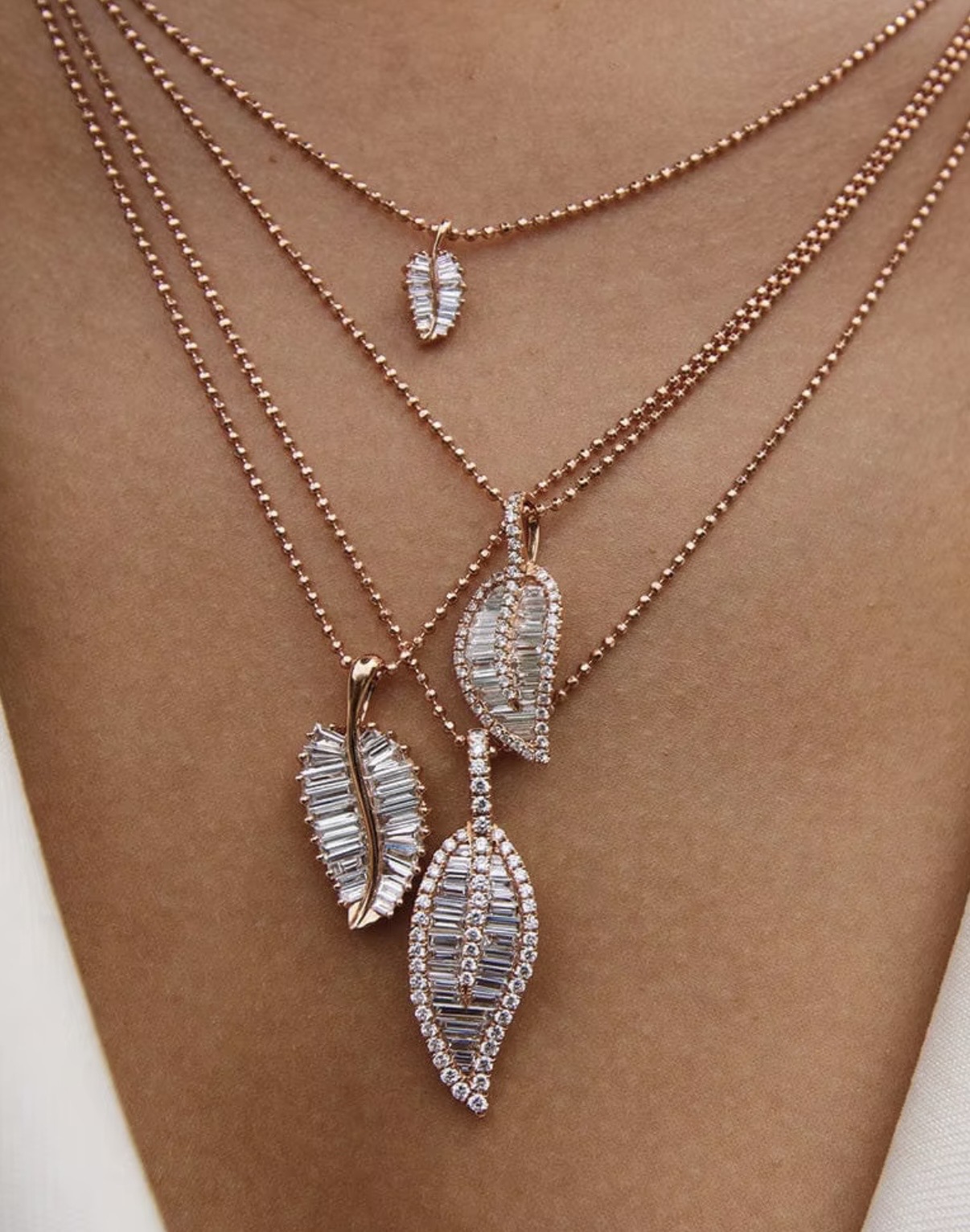 Foliage Layered Diamond Necklace